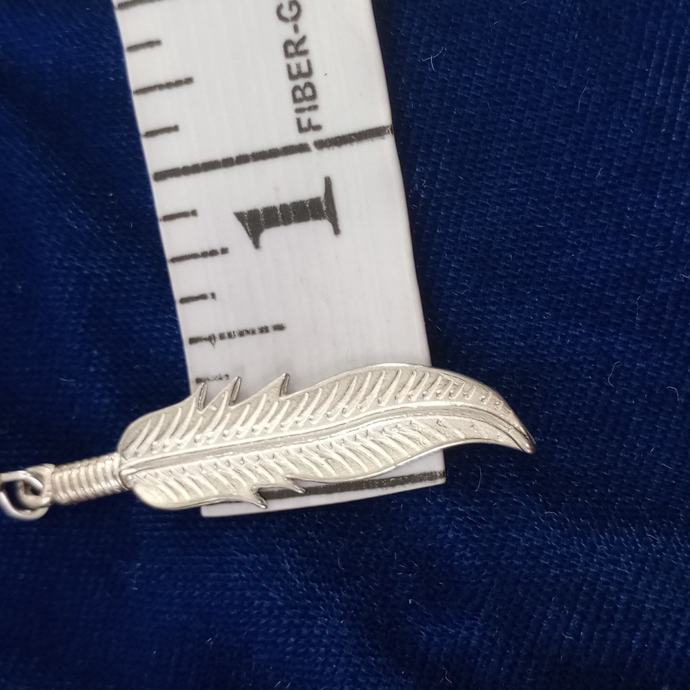 Sterling Silver Feather Dangle Earrings - Picture 9 of 12